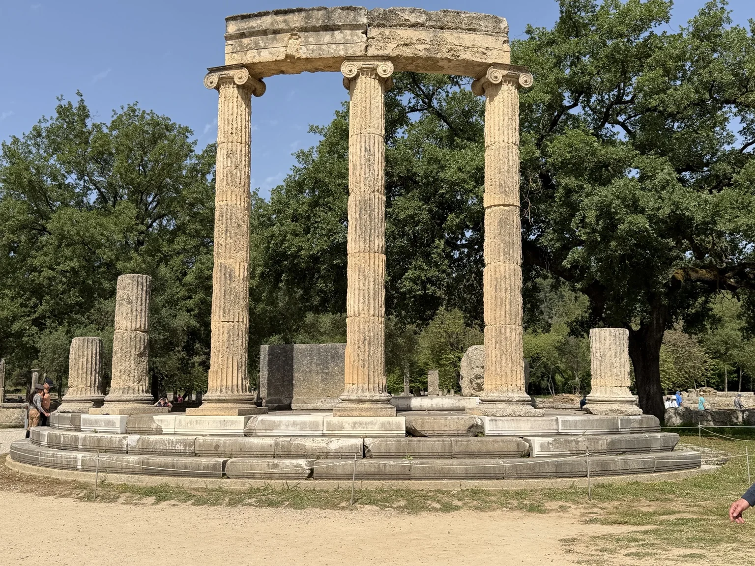 Ancient columns and ruins during a European journey