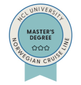 Norwegian Cruise Line NCL University Master's Degree badge